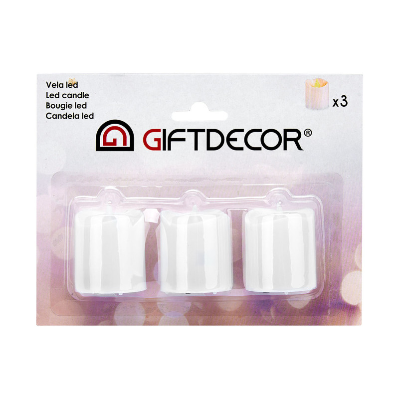 SET 3 CANDELE LED BIANCO