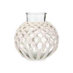 VASO MACRAME ESFERA BRANCO