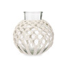 WHITE MACRAME SPHERE VASE