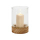 BOUGEOIR VERRE BASE BOIS RED MOY