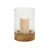 BOUGEOIR VERRE BASE BOIS RED MOY