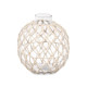 ESFERA VIDRO DECORATIVA COM CORDA BRANCA GRD