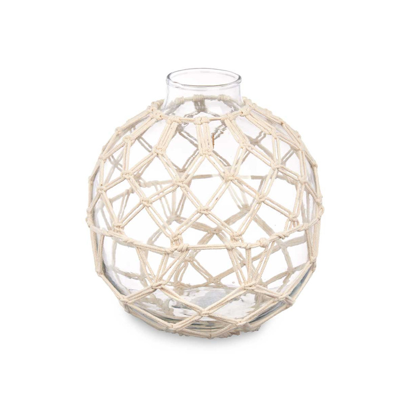 GLASS SPHERE WITH WHITE ROPE MEDIUM
