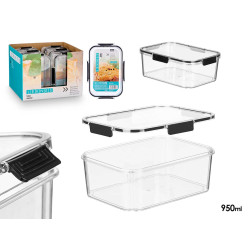 RECIPIENTE HERMETICO RETANGULAR PRETO 950ML