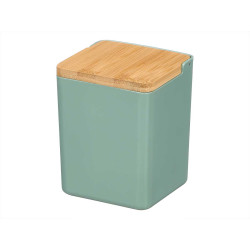 GREEN SALT JAR BAMBOO LID