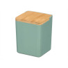 GREEN SALT JAR BAMBOO LID