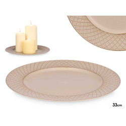 PORTACANDELA ROMBI TORTORA INVECCHIATO 33CM