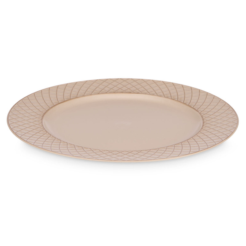 PORTAVELAS ROMBOS TAUPE ENVEJECIDO 33CM