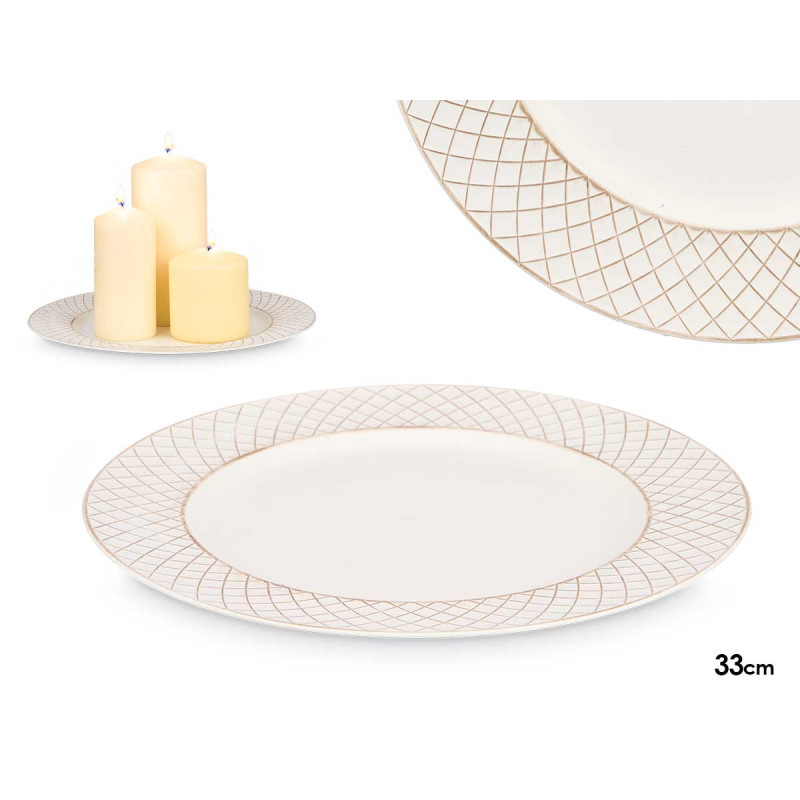 SUPORTE PARA VELAS BRANCO ANTIGO 33CM