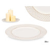 PORTAVELAS ROMBOS BLANCO ENVEJECIDO 33CM