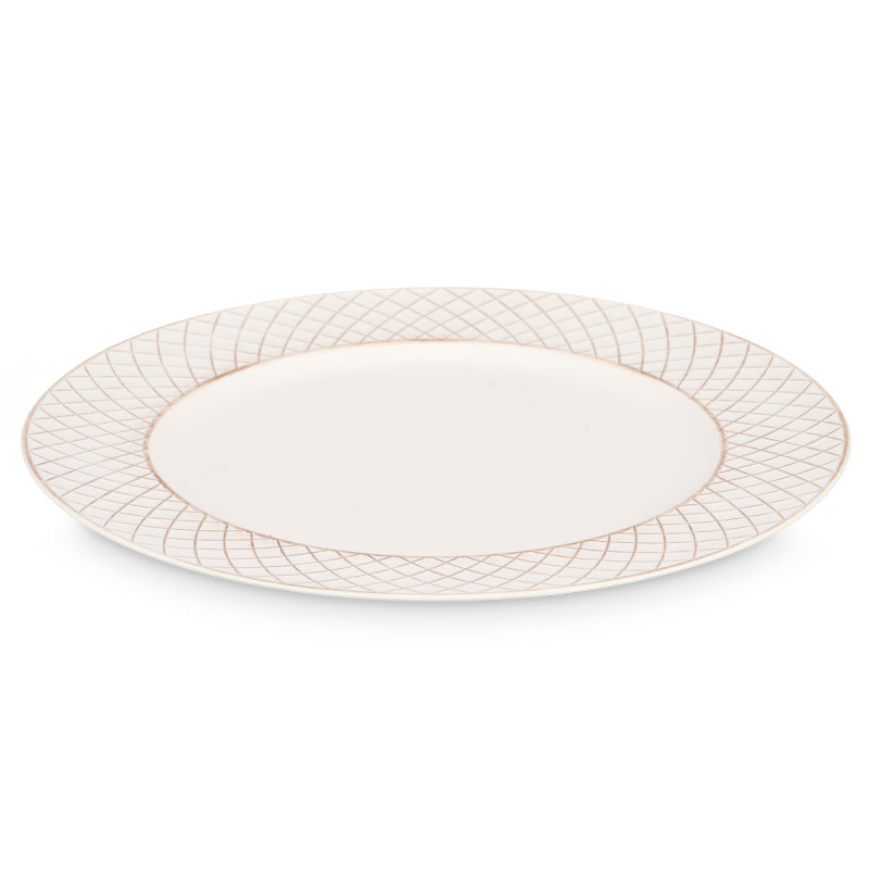 BOUGEOIR LOSANGES BLANC VIEILLI 33CM