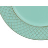 CANDLE HOLDER RHOMBUS GREEN DISTRESSED 33CM