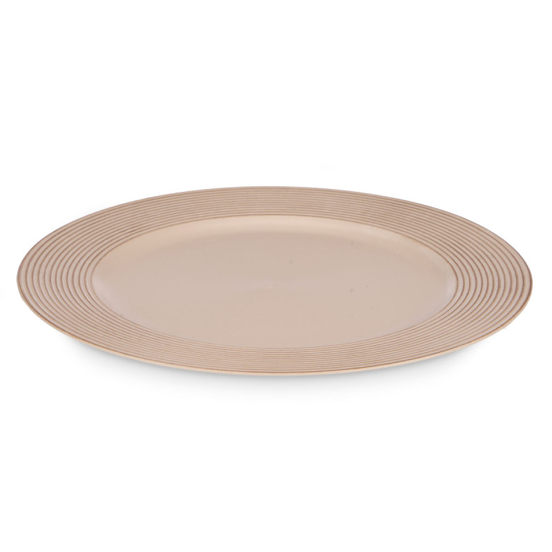 BOUGEOIR CERCLES TAUPE VIEILLI 33CM