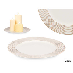 PORTACANDELA CERCHI BIANCO INVECCHIATO 33CM