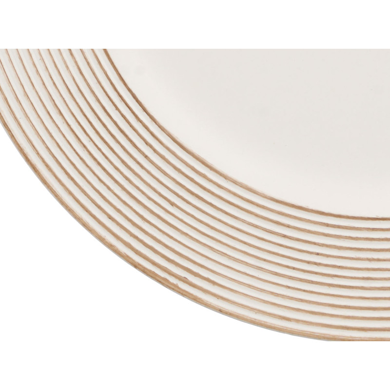 CANDLE HOLDER CIRCLES WHITE DISTRESSED 33CM