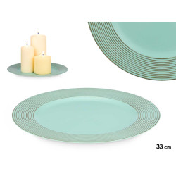 BOUGEOIR CERCLES VERT VIEILLI 33CM