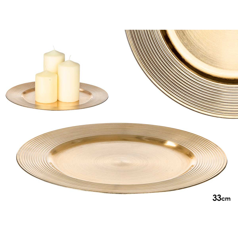 CANDLE HOLDER CIRCLES GOLDEN 33CM