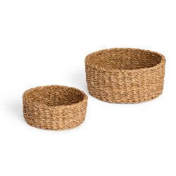 SET OF 5 ROUND BASKETS 25CM DIAM