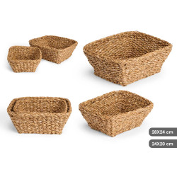 SET OF 5 RECTANGULAR BASKETS 28X24CM