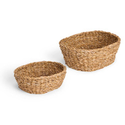 SET OF 5 OVAL BASKETS 28X22CM
