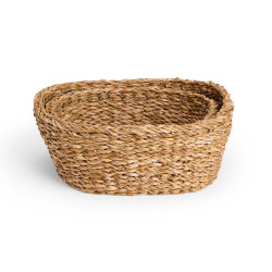 SET OF 5 OVAL BASKETS 28X22CM