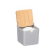 GREY SUGAR BOWL BAMBOO LID