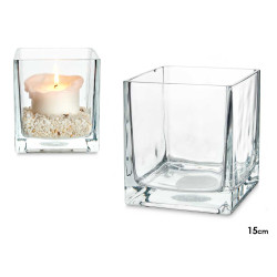 PORTE-BOUGIES VERRE 15X15
