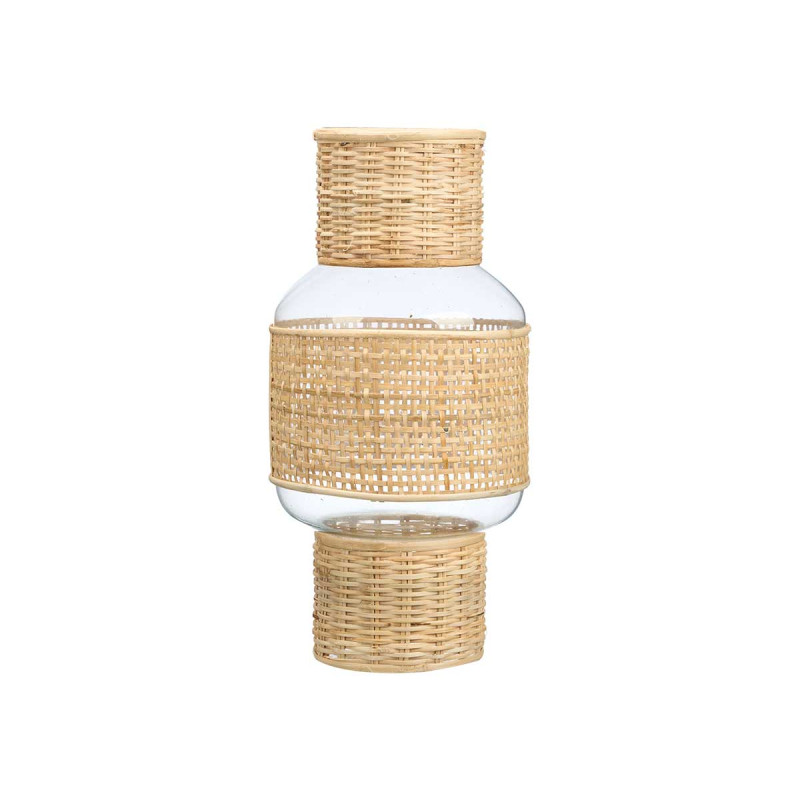 PORTAVELA FORMA GRD VIDRIO RATTAN