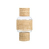 PORTACANDELA FORMA GRD VETRO RATTAN