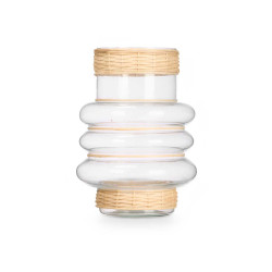 PORTAVELA AROS PEQ VIDRIO RATTAN