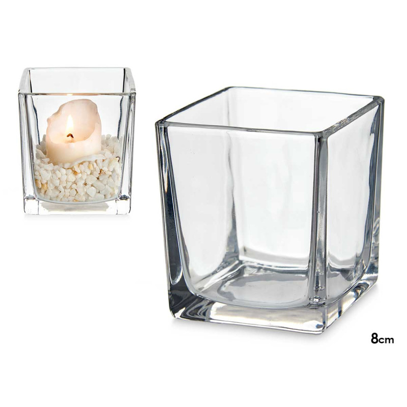PORTAVELAS CRISTAL 8X8