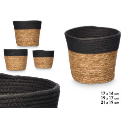 SET 3 CESTI ROTONDI 19CM ALTO NERO
