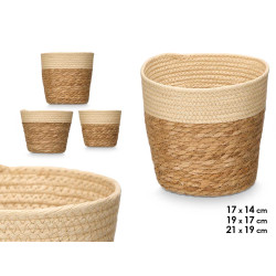 SET 3 PANIERS RONDS 19CM HAUT NATUREL