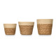 3 SET ROUND BASKETS 19 CM TALL NATURAL