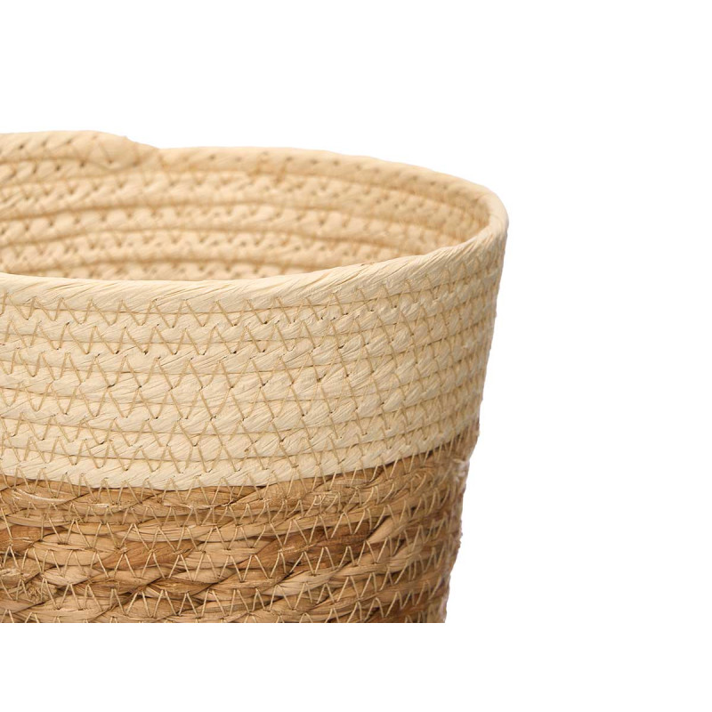 3 SET ROUND BASKETS 19 CM TALL NATURAL