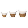 CONJ 3 CESTOS REDONDOS ASAS 16CM ALTO BRANCO