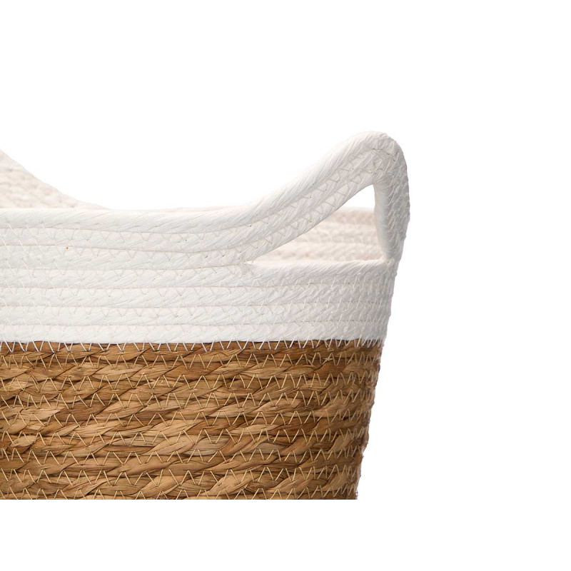 SET 3 CESTOS REDONDOS ASAS 16CM ALTO BLANCO
