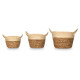 SET 3 CESTOS REDONDOS ASAS 16CM ALTO NATURAL
