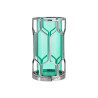 BASE VELA CRISTAL AZUL METAL PLATA