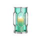 BASE BOUGIE VERRE BLEU METAL ARGENT