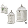 SET 2 CAGES BOIS BLANC CARRE