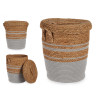 SMALL GREY SEAGRASS BASKET WITH COVER