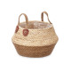 FOLDABLE BASKET WITH HANDLES MIXED ESPARTO 24CM