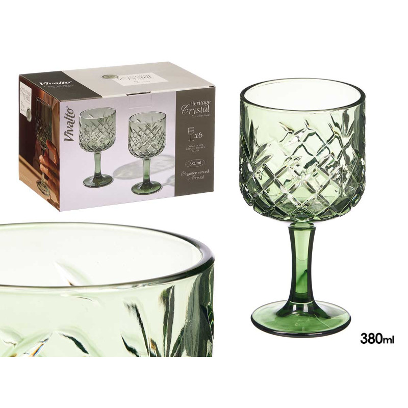 COPA TROQUELADA 380ML VERDE