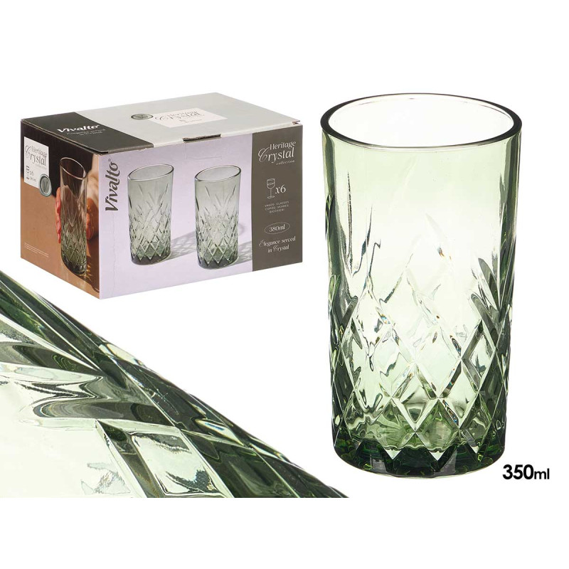 380ML GREEN DIE-CUT GLASS