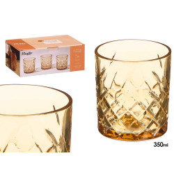 350ML AMBER DIE-CUT GLASS