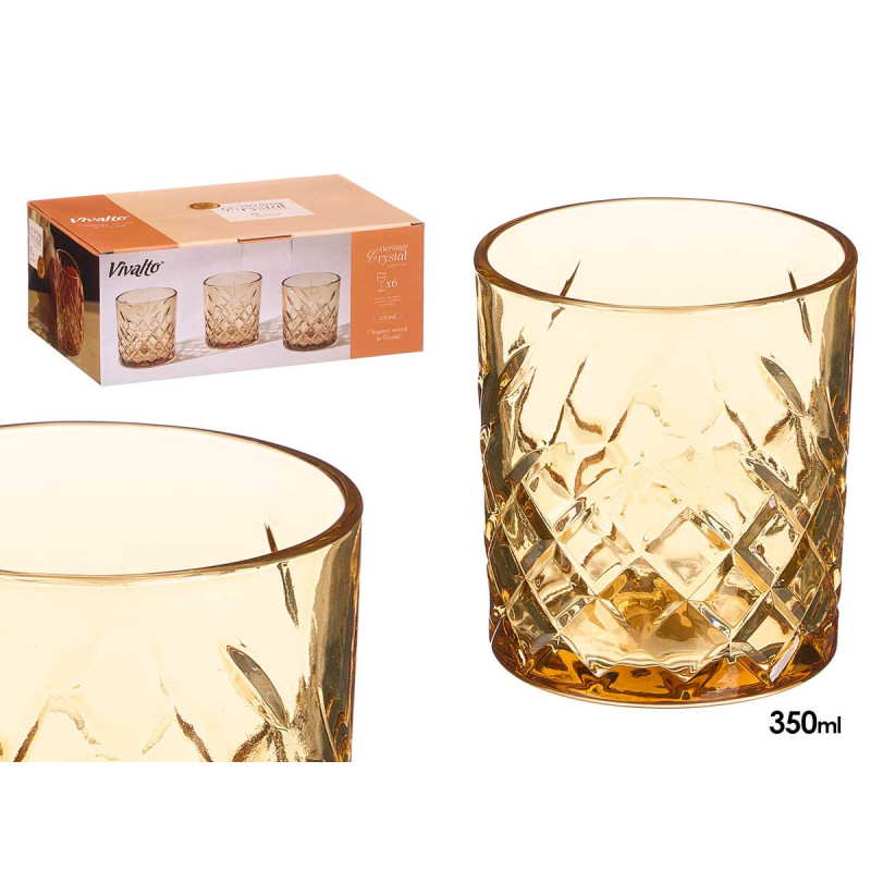 350ML AMBER DIE-CUT GLASS