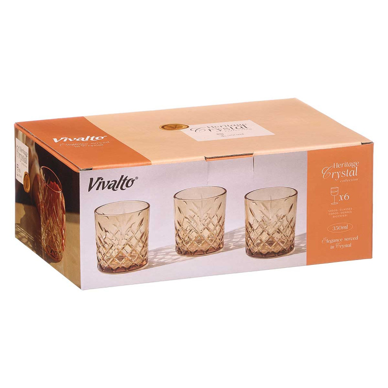 VERRE DÉCOUPÉ 350ML AMBRE