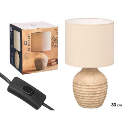 LAMPE VIEILLIE RONDE À RAYURES HORIZ 44CM