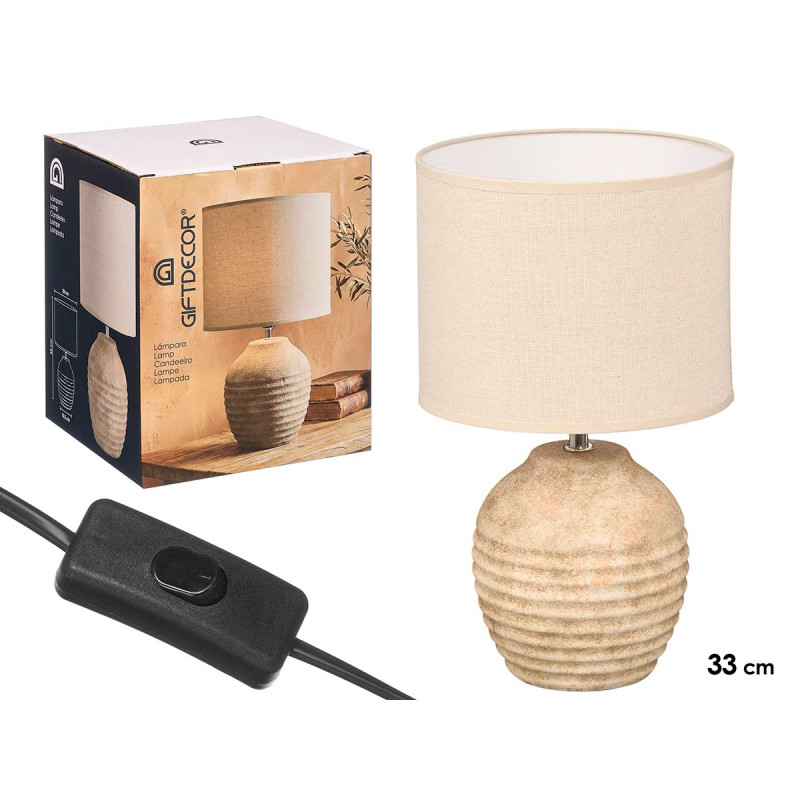 LAMPADA VINTAGE ROTONDA RIGHE ORIZZONTALI 33 CM